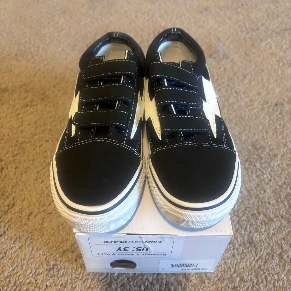 Revenge x Storm “Black Straps” Sneakers Size‎ 3Y  Brand New 100% Authentic - Picture 2 of 6